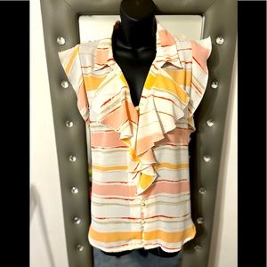 Ruffle Top with Pearl buttons